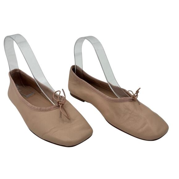 EVERLANE The Italian Leather Day Ballet Flat in Pale Pink Slip On Bow Size 6 - Picture 6 of 11